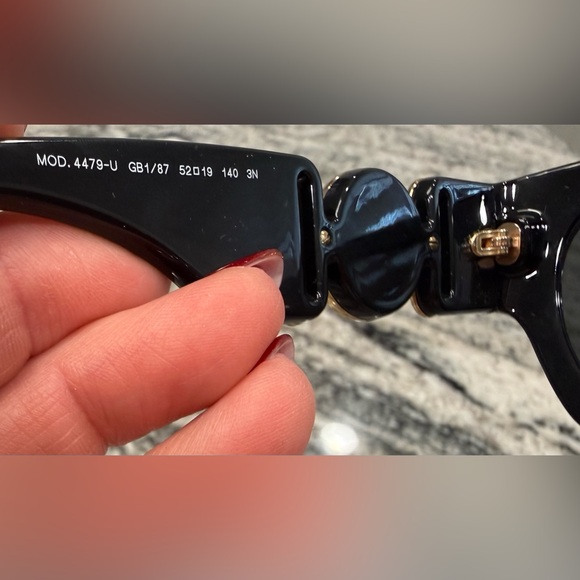 New Versace Authentic Sunglasses with Black Frame and Gold Detailing - Picture 9 of 16